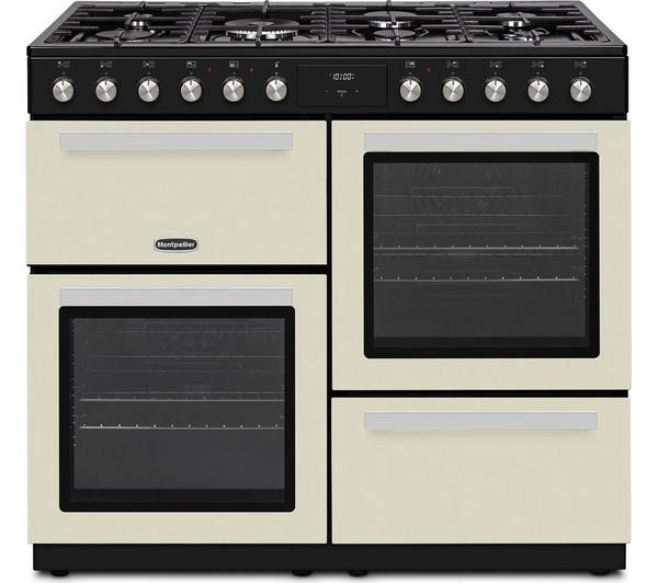 Montpellier MDFRC100C 100cm Dual Fuel Cream Range Cooker with gas hob and electric ovens