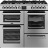 BELLING Cookcentre 100DF Stainless Steel Dual Fuel Range Cooker with hob and ovens