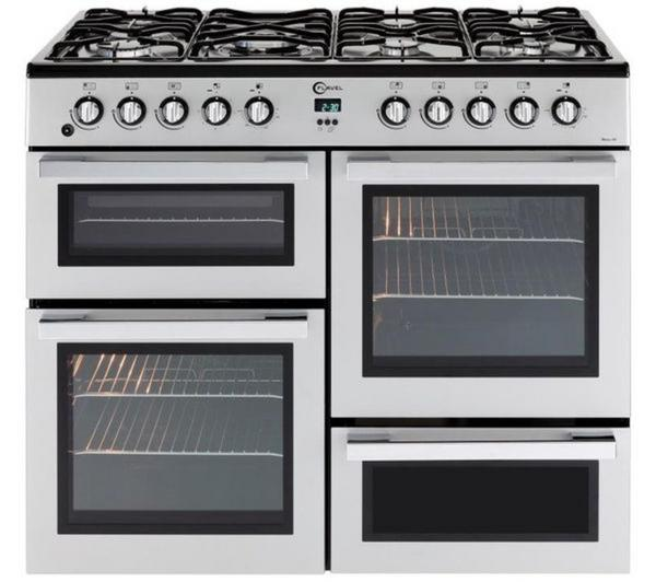 Flavel MLN10FRS Dual Fuel Silver cooker with hob and oven