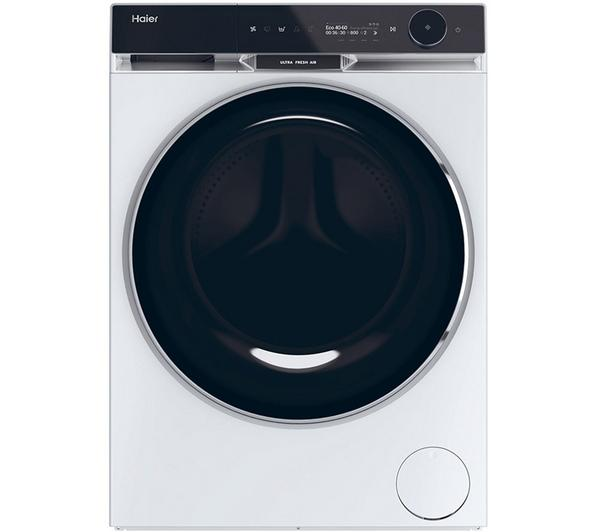 Haier X Series 11kg 1400 Spin washing machine in a modern laundry room