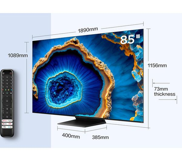 TCL 85C805K 85 inch Mini LED TV with vibrant colors and deep blacks