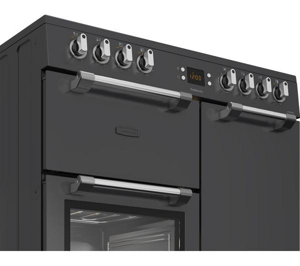 LEISURE Cookmaster CK90C230T Anthracite Electric Ceramic Range Cooker in a modern kitchen setting.