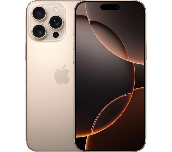 APPLE iPhone 16 Pro Max Desert Titanium 256GB captured in a beautiful desert setting.