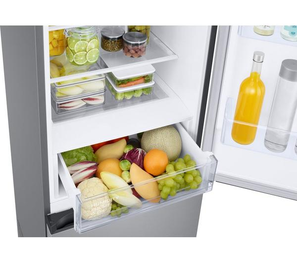 Samsung Series 8 SpaceMax Silver Fridge in a modern kitchen setting.