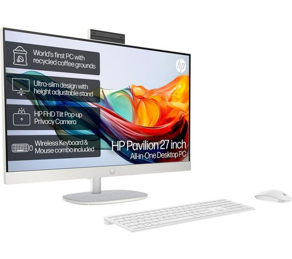 HP Pavilion 27-cr0032na White Ryzen 7 PC with vibrant display
