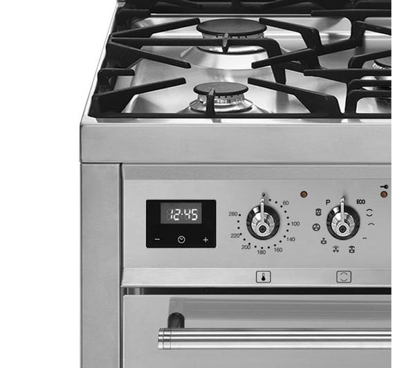 SMEG Symphony C7GPX9 Dual Fuel Cooker in a modern kitchen setting.