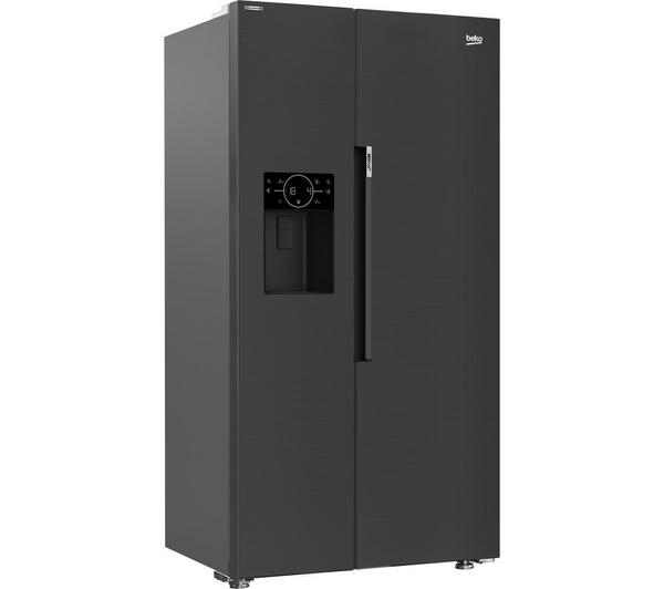 BEKO Pro ASP342VPZ Fridge Freezer in a modern black steel finish.