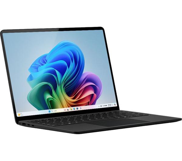 Microsoft Surface Laptop Copilot+ Black showcasing its premium build and vibrant display.