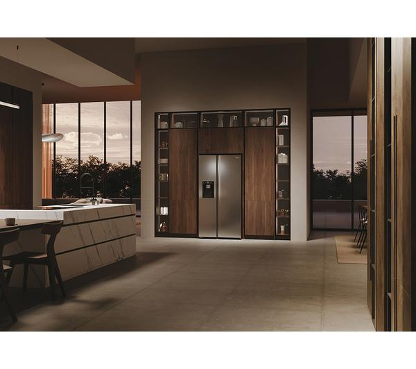 Haier HSW79F18CIMM Platinum Inox Fridge - Front View