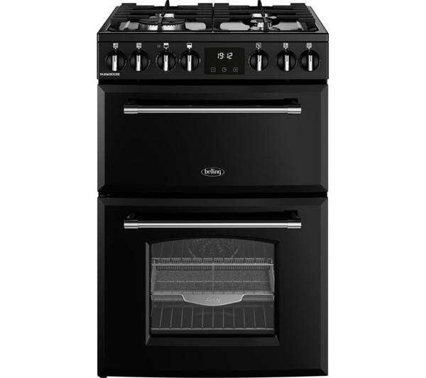 BELLING Farmhouse 60DF Black cooker with dual fuel functionality