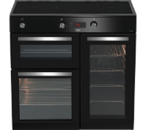 BEKO KDVI90K 90 cm Black Cooker featuring a sleek black finish and modern design.
