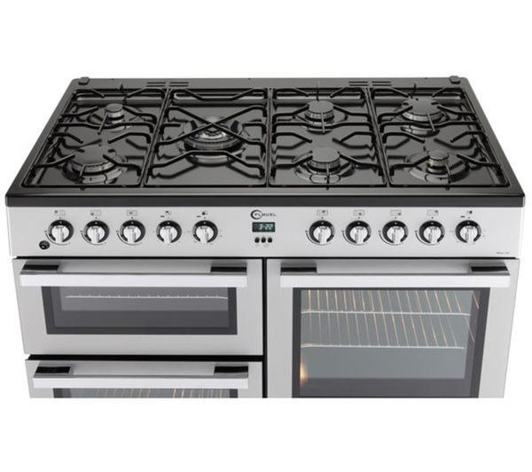 Flavel MLN10FRS Dual Fuel Silver Range Cooker with Gas Hob and Electric Oven