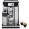 DeLonghi Primadonna Elite Experience Silver coffee machine brewing.