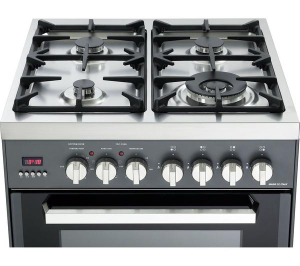 KENWOOD CK234DF SL Dual Fuel Cooker in a modern grey chrome finish