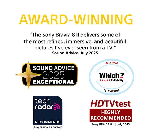 Sony BRAVIA 8 II 65 inch QD-OLED 4K HDR Smart TV with stunning picture quality