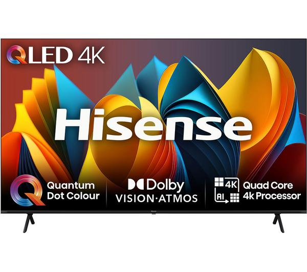 Hisense 85E7NQTUK 85 inch QLED TV showcasing vibrant colors and deep blacks