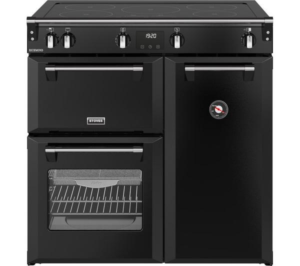 STOVES Richmond 90Ei Black Induction Range Cooker with modern black finish