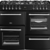 BELLING Farmhouse 110DF Black Dual Fuel Range Cooker with black finish
