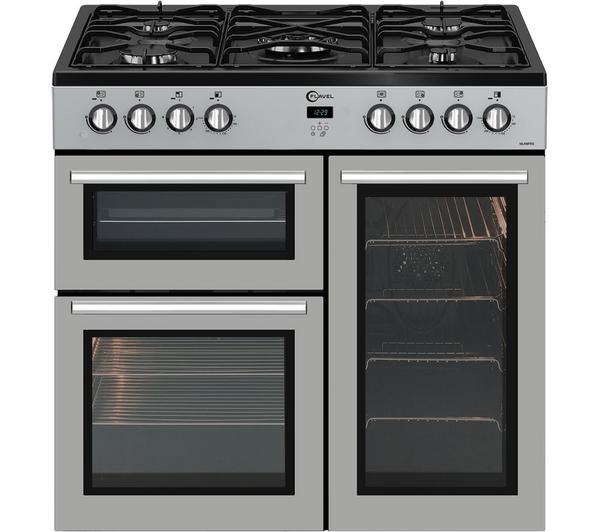 Flavel MLN9FRS 90cm Dual Fuel Silver Range Cooker with Double Oven