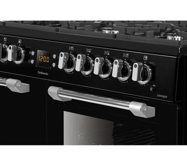 LEISURE Cookmaster CK100G232K Black Gas Cooker with multiple burners and oven