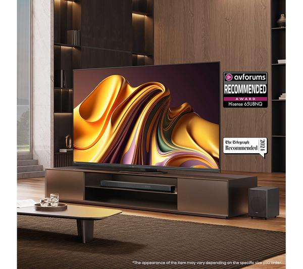 Hisense 65U8NQTUK 65 inch Mini LED TV - Front View