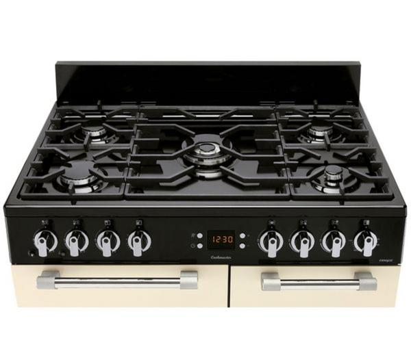 LEISURE Cookmaster CK90G232C Cream Gas Range Cooker with multiple burners and oven