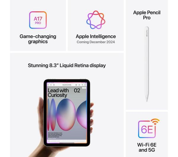 APPLE 8.3" iPad mini 512GB Starlight in a beautiful starlight finish.