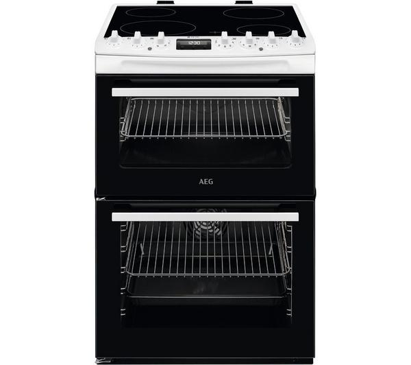 AEG 6000 SteamBake CCX6740ACW cooker in a modern kitchen setting.
