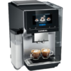 Siemens EQ700 TQ713GB3 Silver Coffee Machine showcasing its sleek design and advanced features.