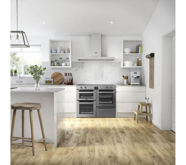 BELLING Cookcentre 110E Stainless Steel electric ceramic range cooker with hob and ovens