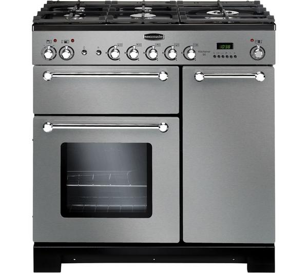Rangemaster Kitchener 90 Dual Fuel Range Cooker Stainless Steel