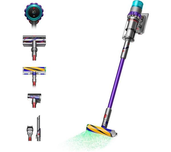 Dyson Gen5detect Absolute Nickel Blue vacuum cleaner on a white background