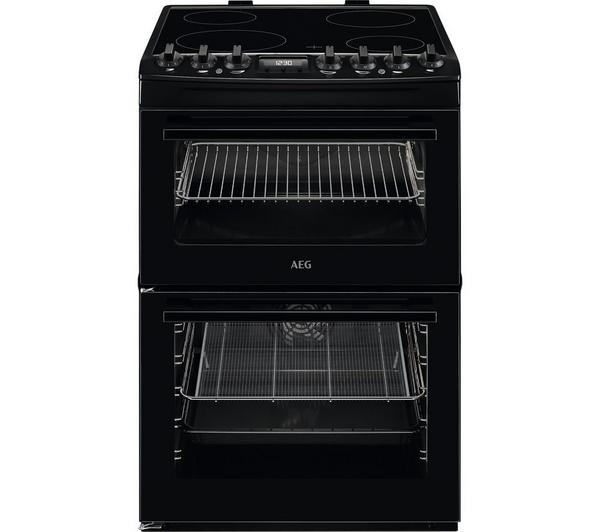 AEG 60cm Electric Ceramic Cooker in sleek black finish