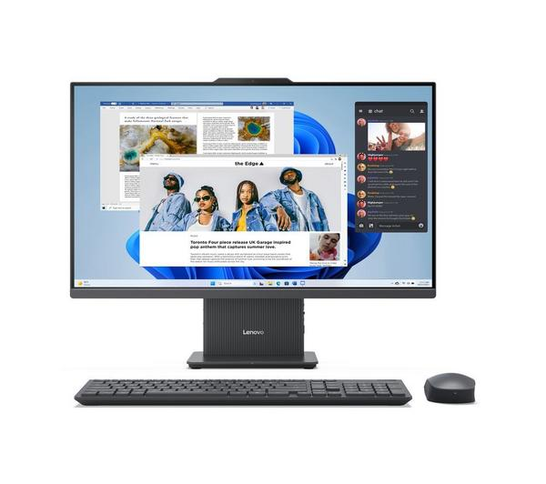 LENOVO IdeaCentre AIO i5 Grey - Front view of the 27-inch all-in-one desktop computer with a grey finish.