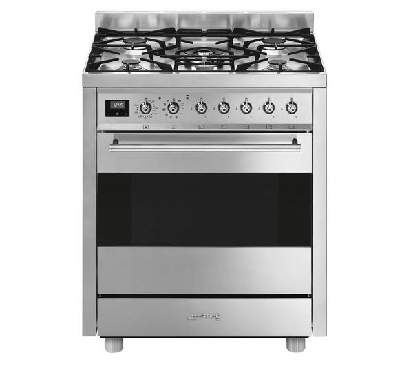 SMEG Symphony C7GPX9 Dual Fuel Cooker in a modern kitchen setting