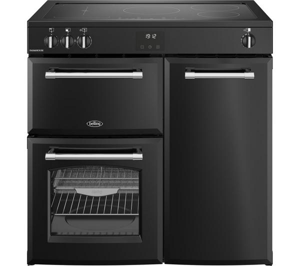 BELLING Farmhouse 90EI Black Cooker with electric induction range in black finish