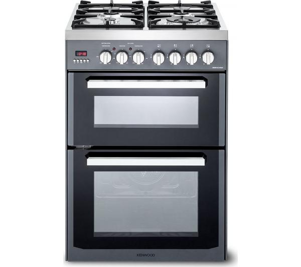 KENWOOD CK234DF SL Dual Fuel Cooker in a modern grey chrome design