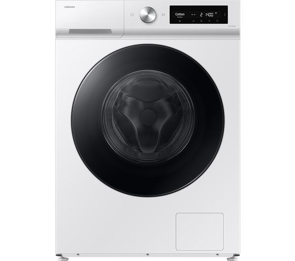 Samsung Series 7 AI Energy Washer in a modern laundry room, showcasing its 11kg capacity and white finish.