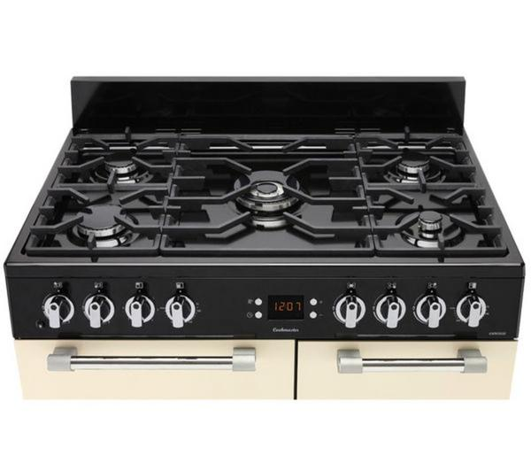 LEISURE Cookmaster CK90F232C Cream 90cm Dual Fuel Range Cooker in a modern kitchen setting.