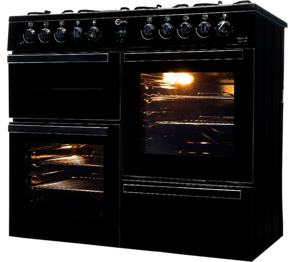 Flavel Milano 100 MLN10FRK Black Dual Fuel Range Cooker with black finish