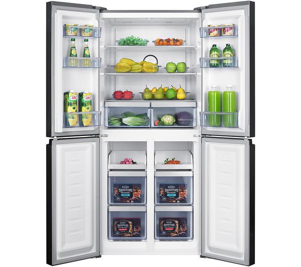 BEKO Pro HarvestFresh GN15880VPX Fridge Freezer in brushed steel, showcasing its modern design and spacious interior.