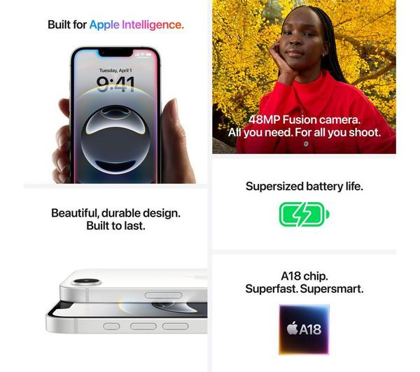 APPLE iPhone 16e 512 GB White in elegant white finish