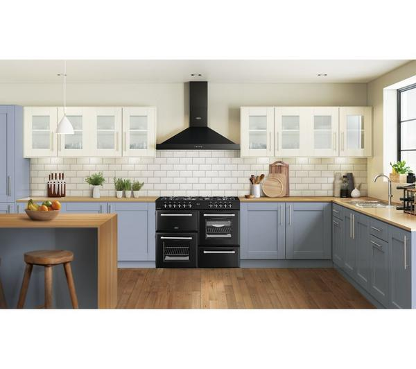 BELLING Farmhouse 110DF Black Dual Fuel Range Cooker with hob and ovens