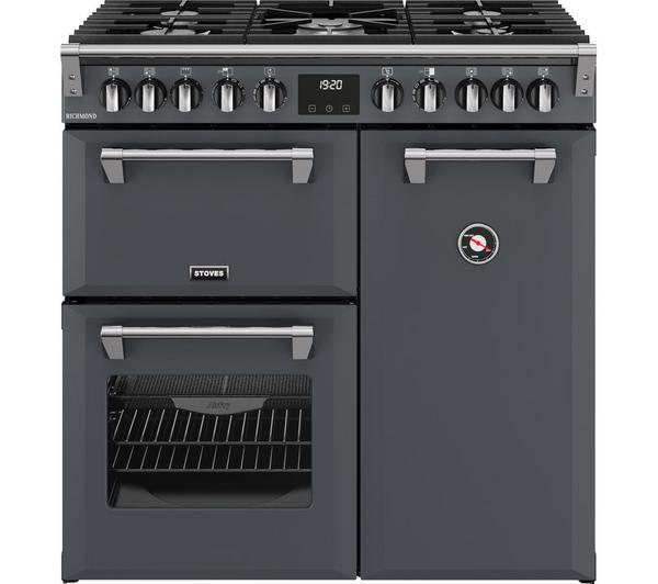 STOVES Richmond 90DF Anthracite Cooker in a modern kitchen setting