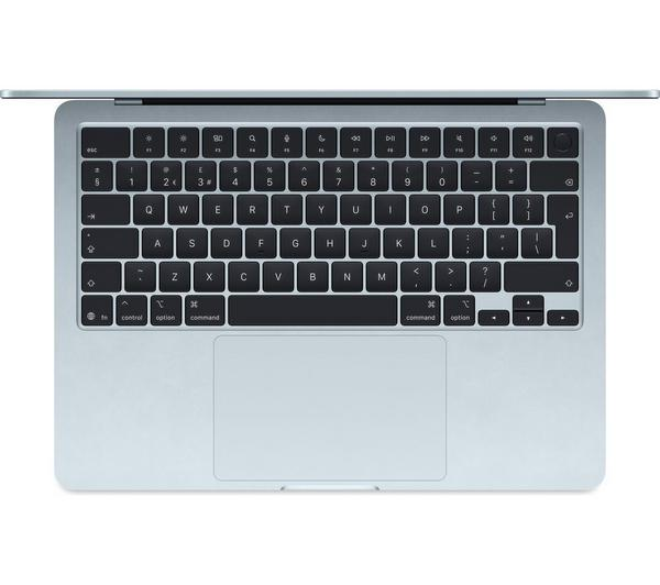 APPLE MacBook Air 13.6 M4 Sky - Close-up of the sleek aluminum chassis in sky blue.
