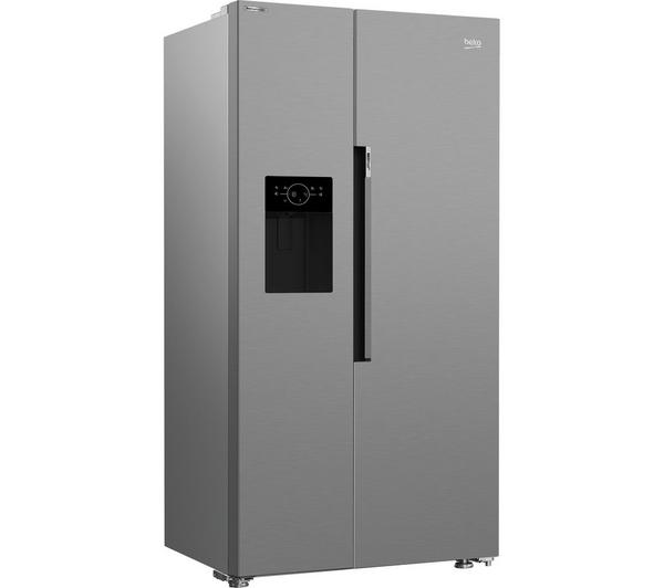 BEKO ASN642VPS American Fridge Freezer in a sleek stainless steel design.