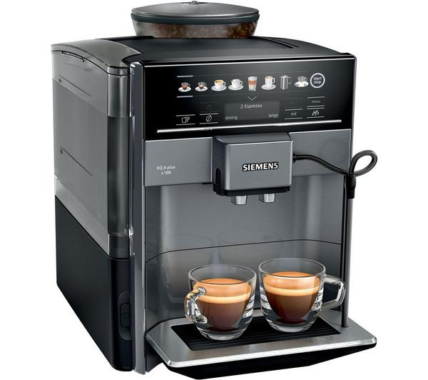 Siemens TE651209GB Bean to Cup Titanium coffee machine with integrated grinder and milk frother