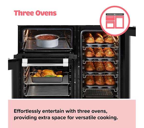 Leisure CC90F531K 90cm Dual Fuel Black Range Cooker with a sleek black finish.