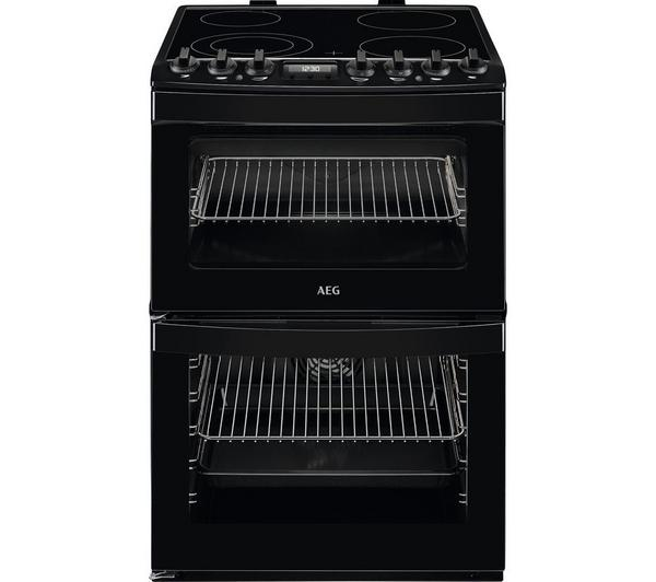 AEG SteamBake CCB6741ACB Black Cooker with 60cm Electric Ceramic Hob