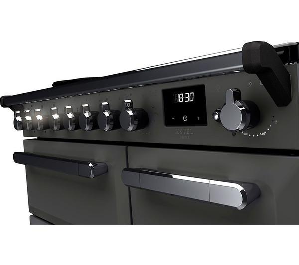 Rangemaster Estel Deluxe 90cm Induction Cooker in a modern kitchen setting.